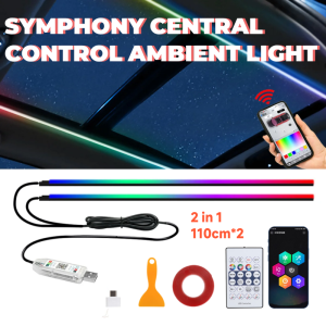 110cm 43.31" Car Sunroof Ambient Lights LED Skylight Symphony RGB Interior Acrylic Strips Decoration USB APP Remote Control