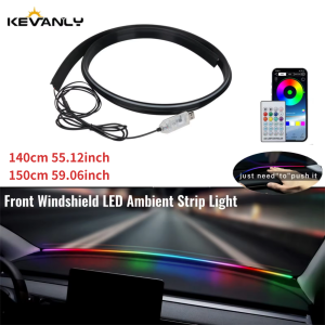 Universal Front Windshield LED Ambient Strip Light 150cm Car RGB USB APP Control Remote Symphony Lamp Cars Accessories