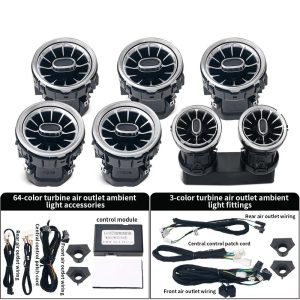 3/64 Colour LED Vent Ambient Light for Mercedes Benz V-Class W447 V260 Turbine Air Outlet Nozzle Decorative Lamp Refit Accessory